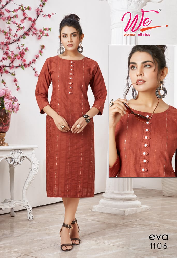 Eva By We 1101 To 1106 Designer Kurtis Catalog
